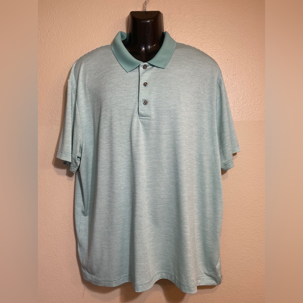 Grand Slam Mint Green Striped Polo Shirt